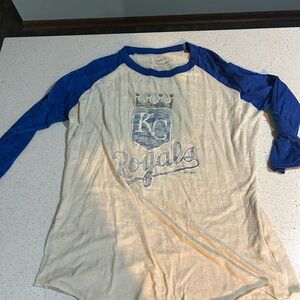KC Royals Blue and White Long Sleeve Raglan Tee